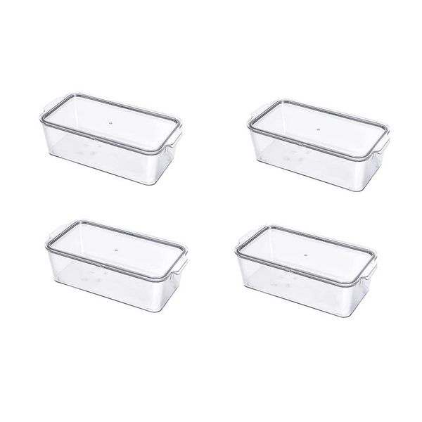 storage bottles & jars 4 pack stackable clear refrigerator organizer bins with sealing lid, smell proof and keep fresh, easy slide out handl
storage bottles & jars 4 pack stackable clear refrigerator organizer bins with sealing lid, smell proof and keep fresh, easy slide out handl