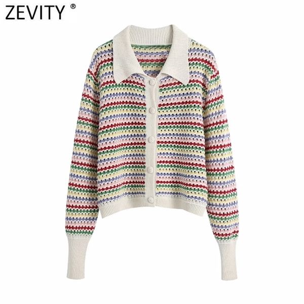 zevity women rainbow striped print hollow out crochet knitted sweater coat female chic breasted jacquard cardigan sw803 210805, White;black
zevity women rainbow striped print hollow out crochet knitted sweater coat female chic breasted jacquard cardigan sw803 210805, White;black