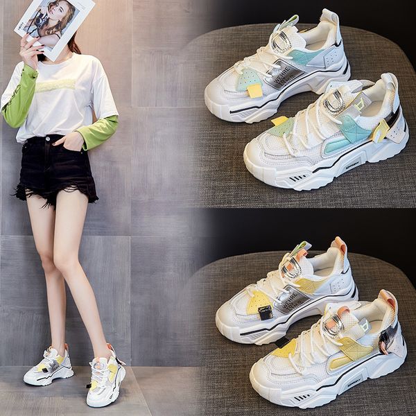 2021 summer breathable color matching pop-up shoes women's thick sole versatile ice silk leather flat heels sneakers, Black;white
2021 summer breathable color matching pop-up shoes women's thick sole versatile ice silk leather flat heels sneakers, Black;white