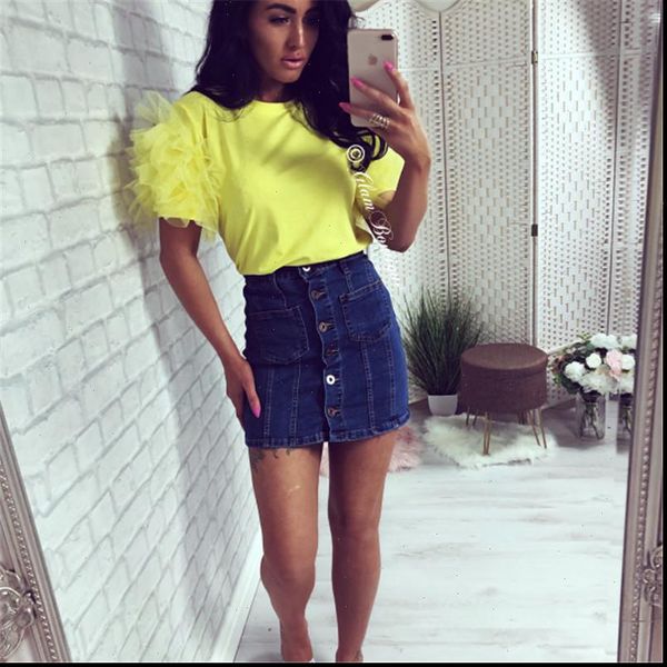 women tracksuits boho summer tulle ruffle short sleeve t shirt lady casual blouse loose, Gray
women tracksuits boho summer tulle ruffle short sleeve t shirt lady casual blouse loose, Gray