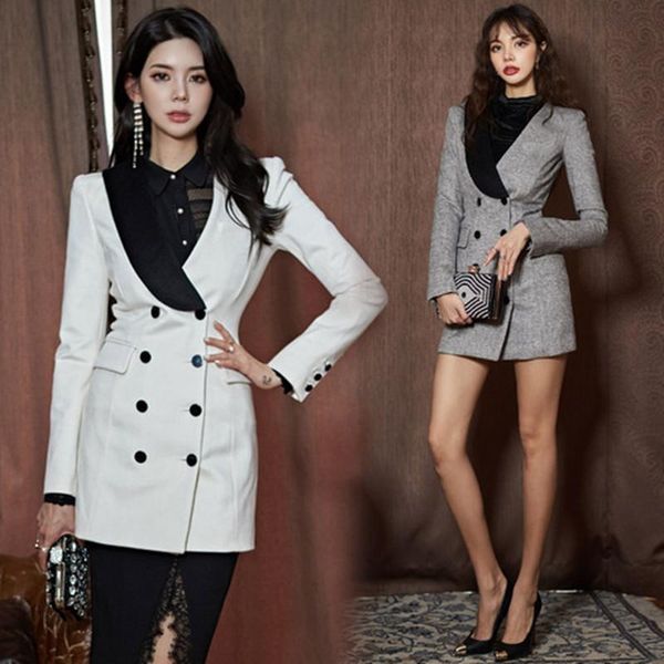 women's jackets 2021 spring pattern korean edition temperament v collar double-breasted color collision slim medium length coat dress, Black;brown
women's jackets 2021 spring pattern korean edition temperament v collar double-breasted color collision slim medium length coat dress, Black;brown