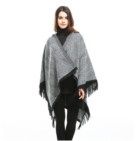 scarves all-match winter women oversize knitted caps poncho tassel thick sweaters casual scarf batwing sleeve jumper plaid sleeveless, Blue;gray
scarves all-match winter women oversize knitted caps poncho tassel thick sweaters casual scarf batwing sleeve jumper plaid sleeveless, Blue;gray