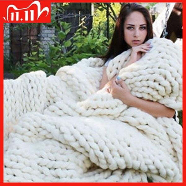 large warm hand-knitted blanket 100x120cm soft wool thick line yarn winter chunky sofa throw pography props blankets
large warm hand-knitted blanket 100x120cm soft wool thick line yarn winter chunky sofa throw pography props blankets