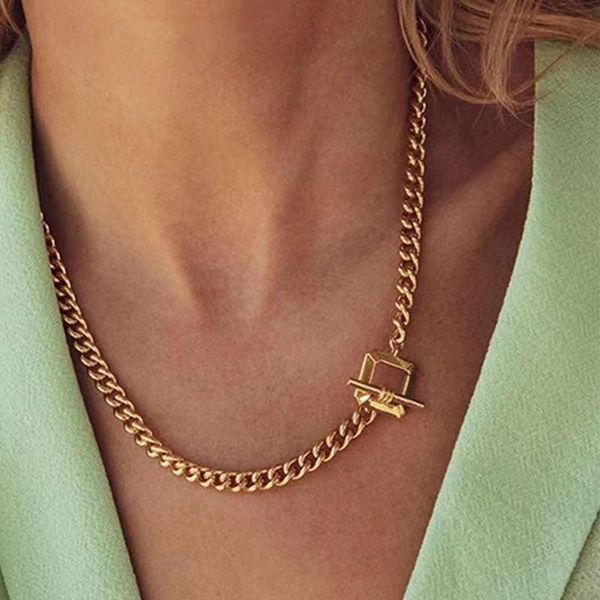 chains thick chain stainless steel toggle clasp ot square buckle cubine necklaces gold clavicle for women minimalist choker, Silver
chains thick chain stainless steel toggle clasp ot square buckle cubine necklaces gold clavicle for women minimalist choker, Silver