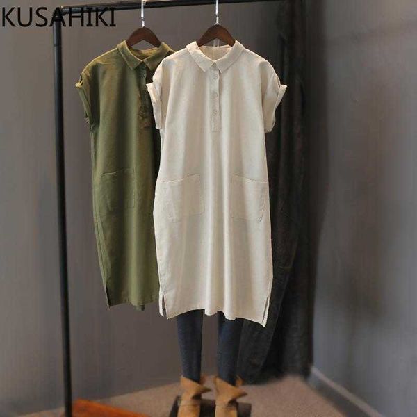 kusahiki dresses women korean short sleeve turn-down collar vestidos summer korean causal split loose dress 6j064 210602, Black;gray
kusahiki dresses women korean short sleeve turn-down collar vestidos summer korean causal split loose dress 6j064 210602, Black;gray