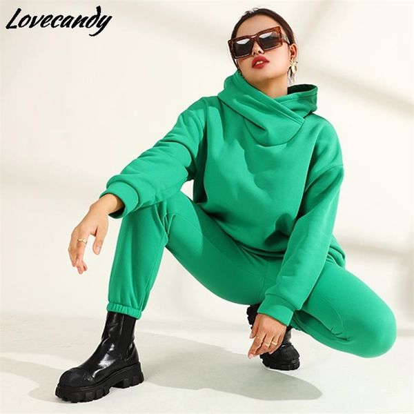 women solid fleece tracksuit and hooded jogger pants two piece set autumn winter female oversized casual sportswear suit 211105, White
women solid fleece tracksuit and hooded jogger pants two piece set autumn winter female oversized casual sportswear suit 211105, White