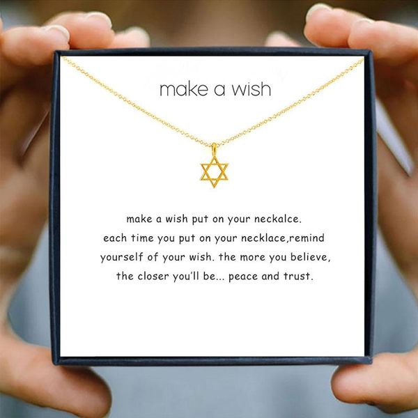 pendant necklaces magic hexagram star necklace spiritual wisdom make a wish card christmas gift box gold chain jewelry, Silver
pendant necklaces magic hexagram star necklace spiritual wisdom make a wish card christmas gift box gold chain jewelry, Silver
