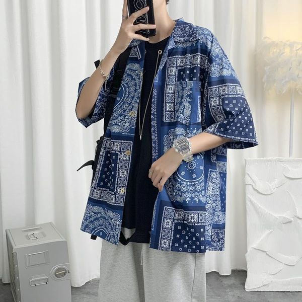 men's casual shirts linling fashion fried street cashew flower five-point sleeve shirt trend couple short-sleeved jacket, White;black
men's casual shirts linling fashion fried street cashew flower five-point sleeve shirt trend couple short-sleeved jacket, White;black