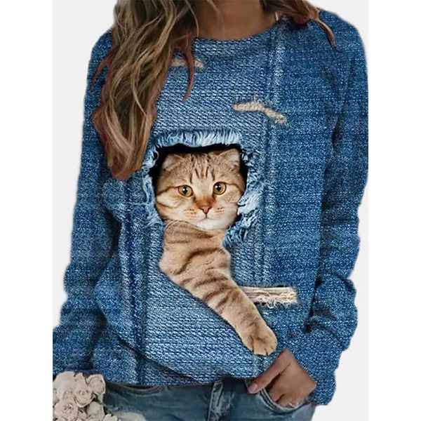 cute cat woman fashion 3d printing short slim t-shirt autumn long sleeve round neck basic casual, White
cute cat woman fashion 3d printing short slim t-shirt autumn long sleeve round neck basic casual, White