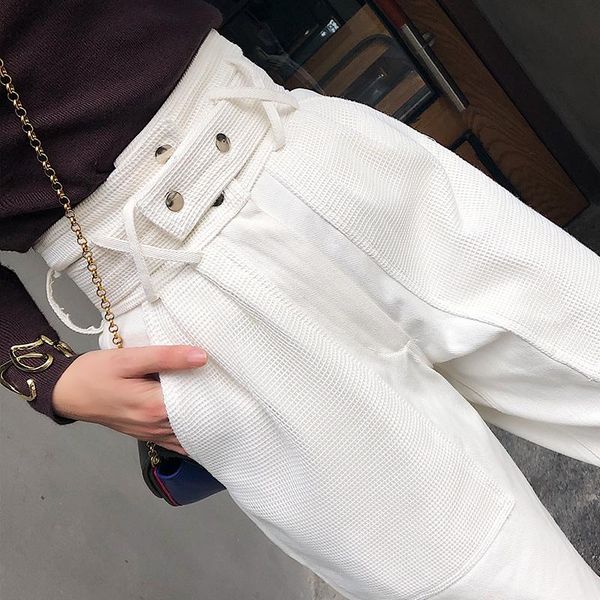 women's pants & capris white casual 2021 design high waist big pocket wild loose and thin narrow-footed harem, Black;white
women's pants & capris white casual 2021 design high waist big pocket wild loose and thin narrow-footed harem, Black;white