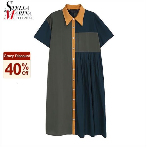 green patchwork short sleeve women dress summer casual shirt straight midi ladies streetwear holiday robe femme 8220, Black;gray
green patchwork short sleeve women dress summer casual shirt straight midi ladies streetwear holiday robe femme 8220, Black;gray