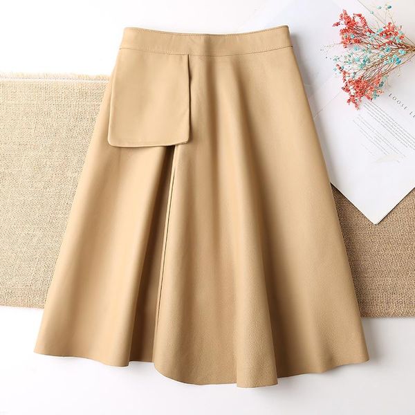 arrival women's genuine leather pockets skirts autumn women high-rise skirt c594, Black
arrival women's genuine leather pockets skirts autumn women high-rise skirt c594, Black