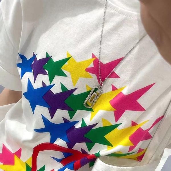 women's t-shirt 2021 summer women femme printed cotton o-neck ladies luxury designer brands logo complete loose tees, White
women's t-shirt 2021 summer women femme printed cotton o-neck ladies luxury designer brands logo complete loose tees, White