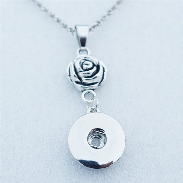 pendant necklaces rose flower necklace metal 18mm snap buttons with 50cm link chain retro jewelry, Silver
pendant necklaces rose flower necklace metal 18mm snap buttons with 50cm link chain retro jewelry, Silver