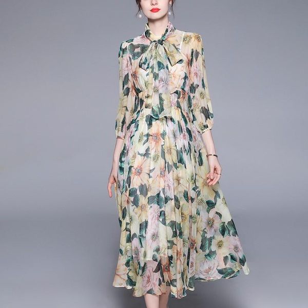 casual dresses yg brand women's 2021 summer yellow camellia print slim holiday elegant long chiffon dress, Black;gray
casual dresses yg brand women's 2021 summer yellow camellia print slim holiday elegant long chiffon dress, Black;gray