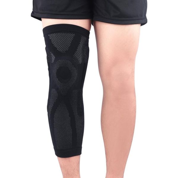 long knee pad sleeve anti-slip breathable knitted leg support protector outdoor gym cycling basketball fitness accessories elbow & pads, Black;gray
long knee pad sleeve anti-slip breathable knitted leg support protector outdoor gym cycling basketball fitness accessories elbow & pads, Black;gray