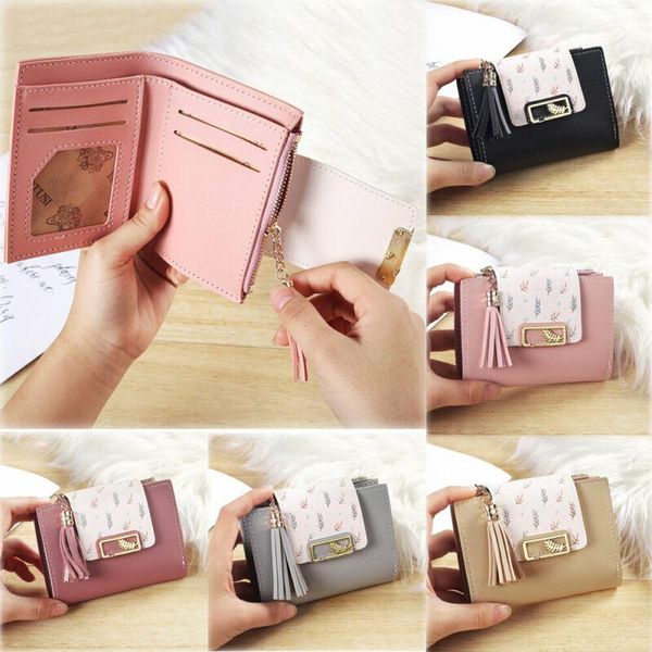 wallets 2021 women simple short wallet tassel coin purse card holders multi-position female leather folding, Red;black
wallets 2021 women simple short wallet tassel coin purse card holders multi-position female leather folding, Red;black