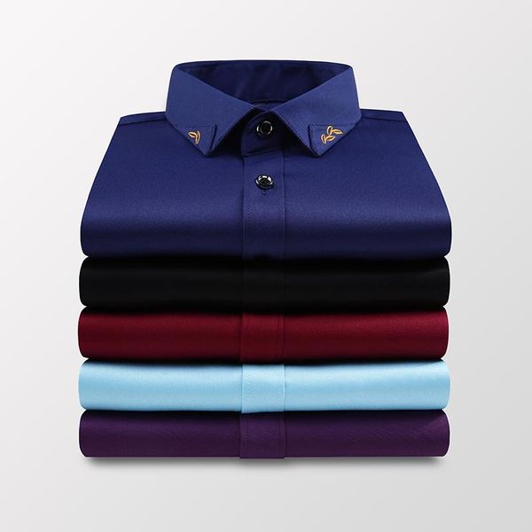 men's solid color long sleeve shirt 2021 spring summer business office formal male four seasons brand dress shirts, White;black
men's solid color long sleeve shirt 2021 spring summer business office formal male four seasons brand dress shirts, White;black