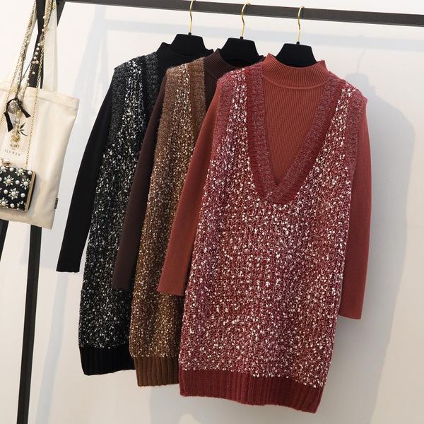 casual dresses willstage l - 4xl large size suits vest loose snow sweater dress two pieces plus oversize winter pullovers, Black;gray
casual dresses willstage l - 4xl large size suits vest loose snow sweater dress two pieces plus oversize winter pullovers, Black;gray