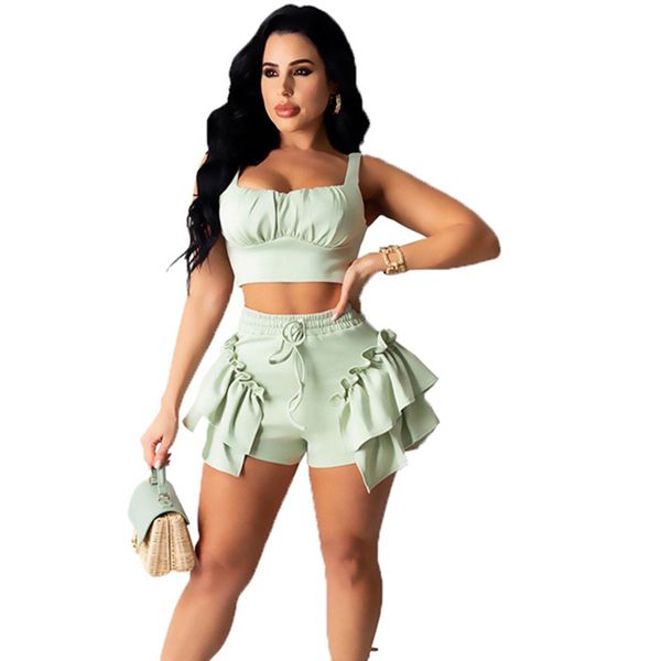 summer two piece set shorts sets women going out casual co ord short suits festival clothing ruffle 2 piece sets womens outfits, Black;white
summer two piece set shorts sets women going out casual co ord short suits festival clothing ruffle 2 piece sets womens outfits, Black;white