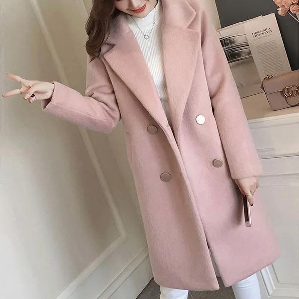 women's wool & blends autumn winter warm woolen coats womens mid-length jacket ladies double breasted outwear parkas plus size s-3xl, Black
women's wool & blends autumn winter warm woolen coats womens mid-length jacket ladies double breasted outwear parkas plus size s-3xl, Black