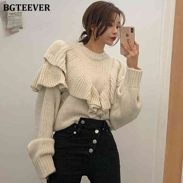 sweaters stylish spring knit female o-neck ruffle knitted sweaters women loose pullover jumpers full sleeve pull femme b3id, White;black
sweaters stylish spring knit female o-neck ruffle knitted sweaters women loose pullover jumpers full sleeve pull femme b3id, White;black