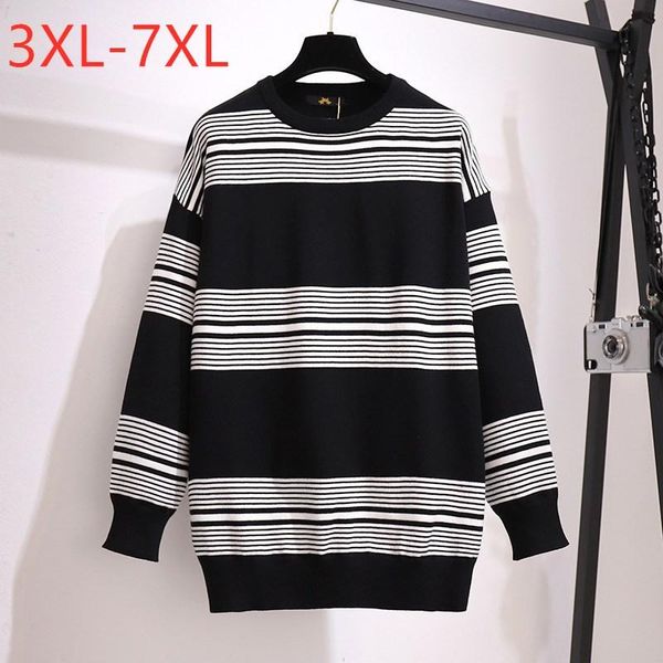 plus size t-shirt 2021 autumn winter women clothing oversize knit long sleeve black stripe pullover sweater 3xl 4xl 5xl 6xl 7xl
plus size t-shirt 2021 autumn winter women clothing oversize knit long sleeve black stripe pullover sweater 3xl 4xl 5xl 6xl 7xl