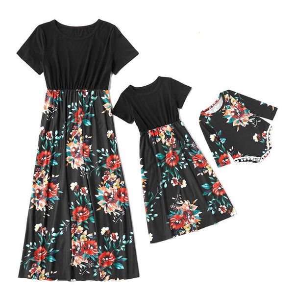 9076-2 floral summer mother daughter dresses patchwork mom and outfits girls matching family clothes, Blue
9076-2 floral summer mother daughter dresses patchwork mom and outfits girls matching family clothes, Blue