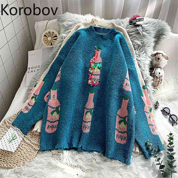 korobov sweet chic o neck long sleeve sweaters korean autumn winter kawaii preppy style female pullovers preppy style jumper 210430, White;black
korobov sweet chic o neck long sleeve sweaters korean autumn winter kawaii preppy style female pullovers preppy style jumper 210430, White;black