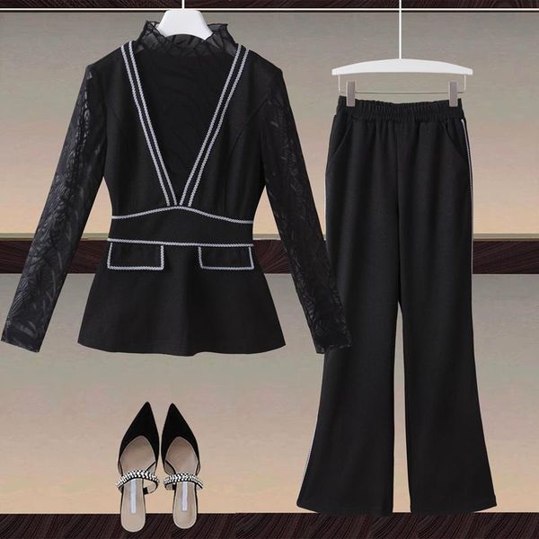 women's two piece pants designer spring autumn set fashion office party patchwork casual vintage elegant suit, White
women's two piece pants designer spring autumn set fashion office party patchwork casual vintage elegant suit, White