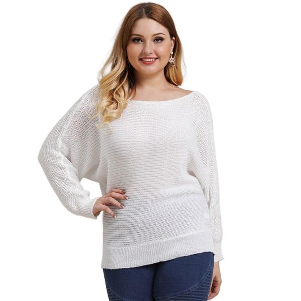 women's sweaters women plus size batwing long sleeve sweater o-neck knit solid loose jumper, White;black
women's sweaters women plus size batwing long sleeve sweater o-neck knit solid loose jumper, White;black