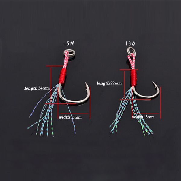 50pcs/bag cast jig assist hook slow jigging lure bass fishing hooks barbed hook tying up fishhook with feather sea fish hook
50pcs/bag cast jig assist hook slow jigging lure bass fishing hooks barbed hook tying up fishhook with feather sea fish hook