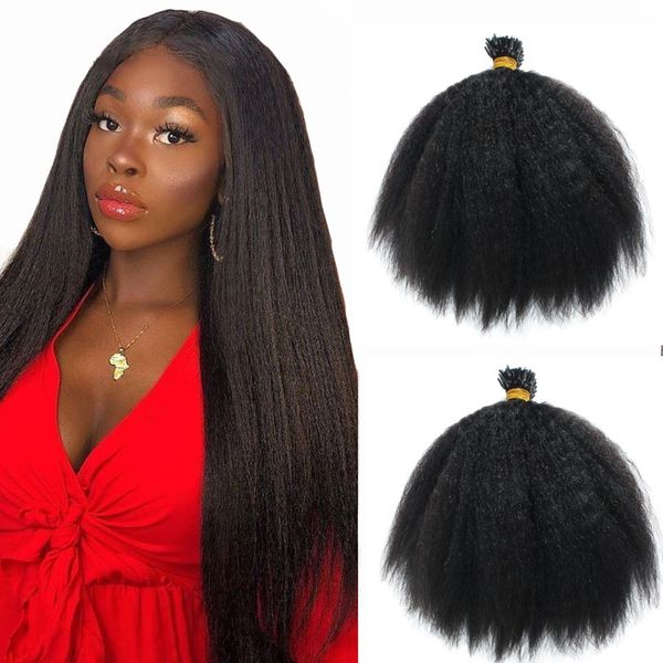 kinky straight human hair extensions tip remy indian hairs 100 strands pre bonded i nail tips in natural color can be dyed, Black
kinky straight human hair extensions tip remy indian hairs 100 strands pre bonded i nail tips in natural color can be dyed, Black