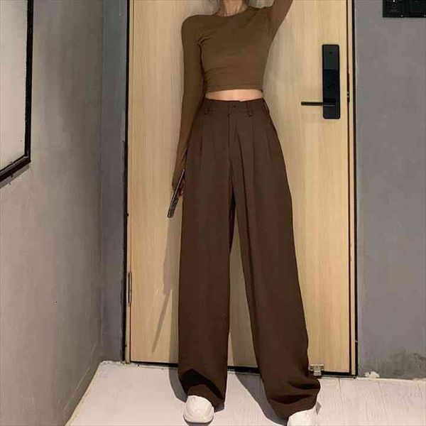 retro solid color wild straight women capri wide leg spring korean fashion high waist casual long, Black;white
retro solid color wild straight women capri wide leg spring korean fashion high waist casual long, Black;white