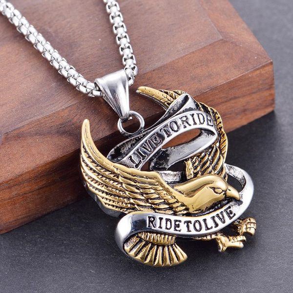 pendant necklaces european and american personality retro punk rock fashion men's jewelry eagle titanium steel necklace, Silver
pendant necklaces european and american personality retro punk rock fashion men's jewelry eagle titanium steel necklace, Silver