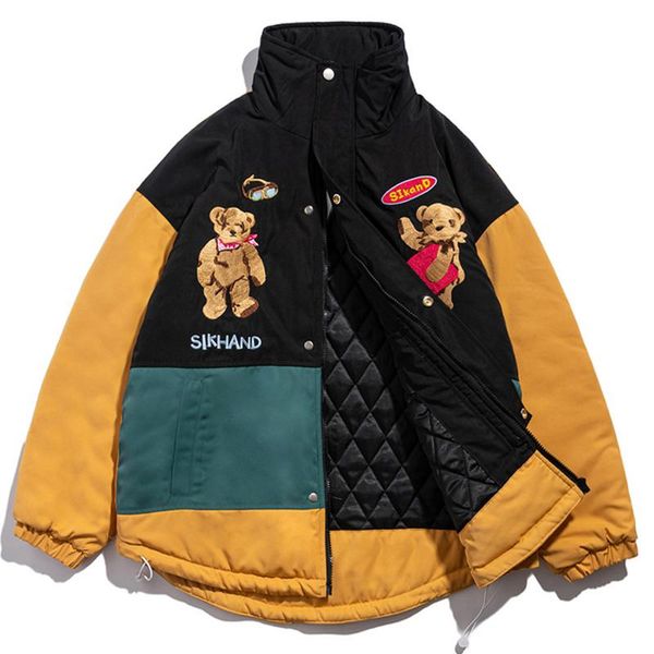 men's jackets men warm thick padded jacket harajuku bear embroidery color block parka coats oversized streetwear couple, Black;brown
men's jackets men warm thick padded jacket harajuku bear embroidery color block parka coats oversized streetwear couple, Black;brown