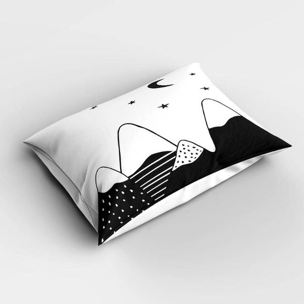 pillow case else black white mountains stars nordic rectangle modern kids pillowcases 3d digital print covers cases for couch bed