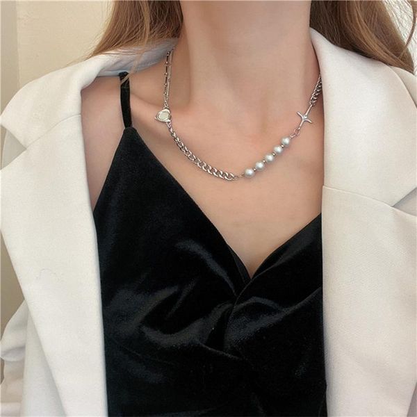 chokers spliced hip hop necklace with light luxury love collarbone chain cold air accessories, Golden;silver
chokers spliced hip hop necklace with light luxury love collarbone chain cold air accessories, Golden;silver