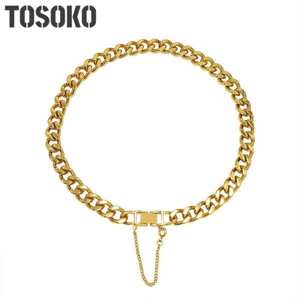link, chain tosoko stainless steel jewelry exaggerated buckle thick bracelet women's unique cuban bse246, Black
link, chain tosoko stainless steel jewelry exaggerated buckle thick bracelet women's unique cuban bse246, Black