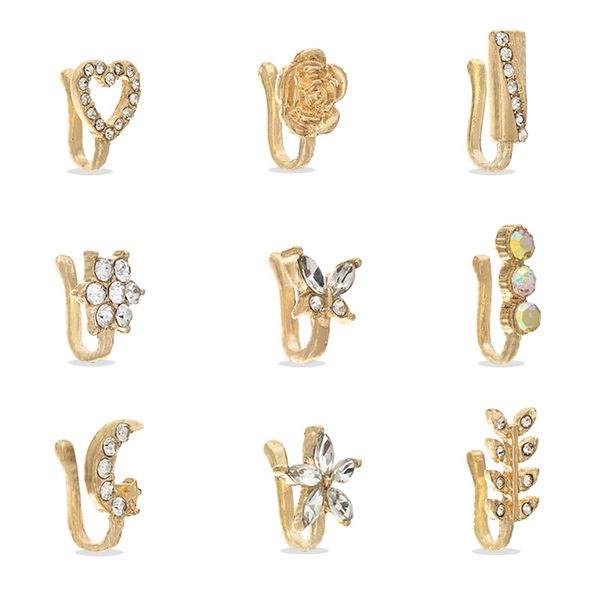 9 pcs set nasal rings circumferential band suitable for lady girl cartilage ear nose ring no piercing, Silver
9 pcs set nasal rings circumferential band suitable for lady girl cartilage ear nose ring no piercing, Silver