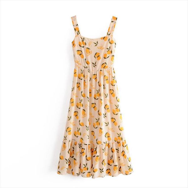 merodi summer vintage french women dress style high waist lemon print chic lady pleated slim sling vestido de mujer, Black;gray
merodi summer vintage french women dress style high waist lemon print chic lady pleated slim sling vestido de mujer, Black;gray