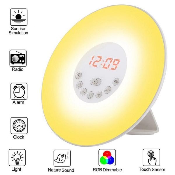 other clocks & accessories wake up light alarm clock sunrise/sunset simulation luminous digital with fm radio night touch control table
other clocks & accessories wake up light alarm clock sunrise/sunset simulation luminous digital with fm radio night touch control table
