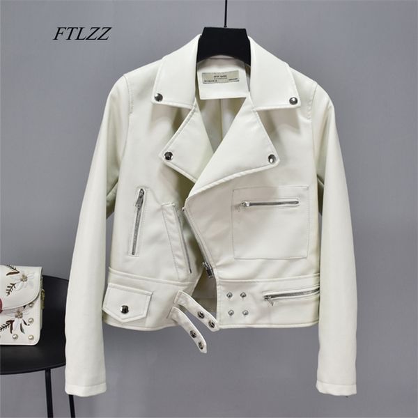 women pu leather jacket turndown collar faux soft rivet zipper biker loose coat female black pink outerwear 210430
women pu leather jacket turndown collar faux soft rivet zipper biker loose coat female black pink outerwear 210430
