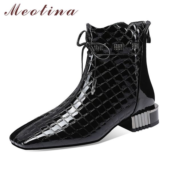 crystal real leather mid heel ankle boots women shoes square toe thick heels lace up zip short lady autumn winter 210517, Black
crystal real leather mid heel ankle boots women shoes square toe thick heels lace up zip short lady autumn winter 210517, Black