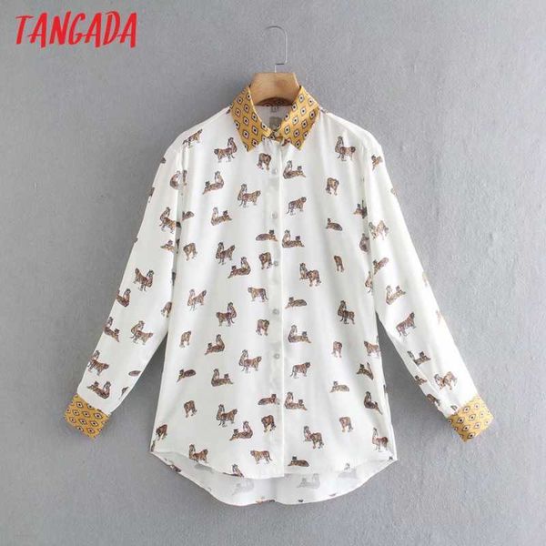 tangada women retro animal print shirt long sleeve chic female casual blouse shirt xn267 210609, White
tangada women retro animal print shirt long sleeve chic female casual blouse shirt xn267 210609, White