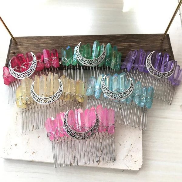 hair clips & barrettes natural rainbow crystal witch comb women's tiara moon accessories bridal wedding party diadem headdress diy hand, Golden;silver
hair clips & barrettes natural rainbow crystal witch comb women's tiara moon accessories bridal wedding party diadem headdress diy hand, Golden;silver