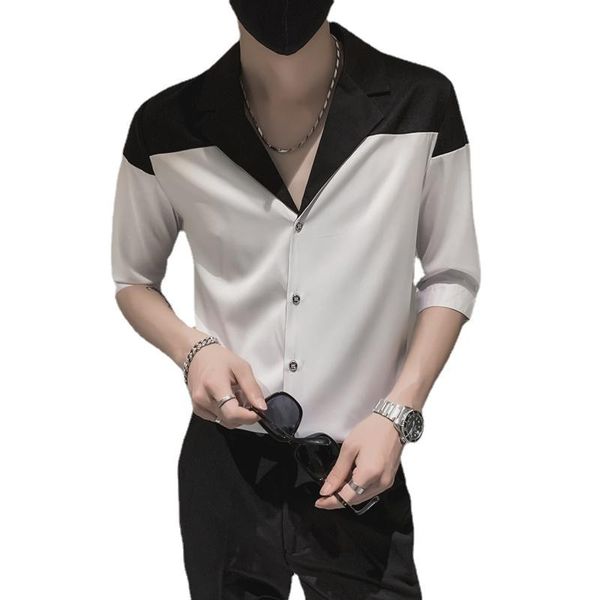 men's casual shirts 2021 fashion mens summer high street style young men stitching shirt slim fit size s l xl xxl xxxl, White;black
men's casual shirts 2021 fashion mens summer high street style young men stitching shirt slim fit size s l xl xxl xxxl, White;black