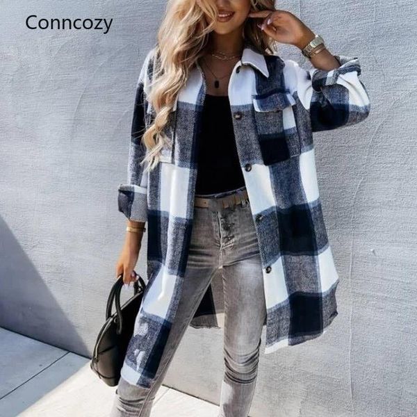 women's jackets women checked thicken shirt coat autumn winter woolen blends warm long plaid coats female elegant retro casual oversize, Black;brown
women's jackets women checked thicken shirt coat autumn winter woolen blends warm long plaid coats female elegant retro casual oversize, Black;brown