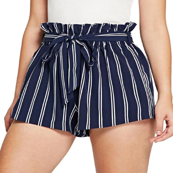 arrival summer women high waist casual elasticated stripe loose shorts with pockets women's, White;black
arrival summer women high waist casual elasticated stripe loose shorts with pockets women's, White;black