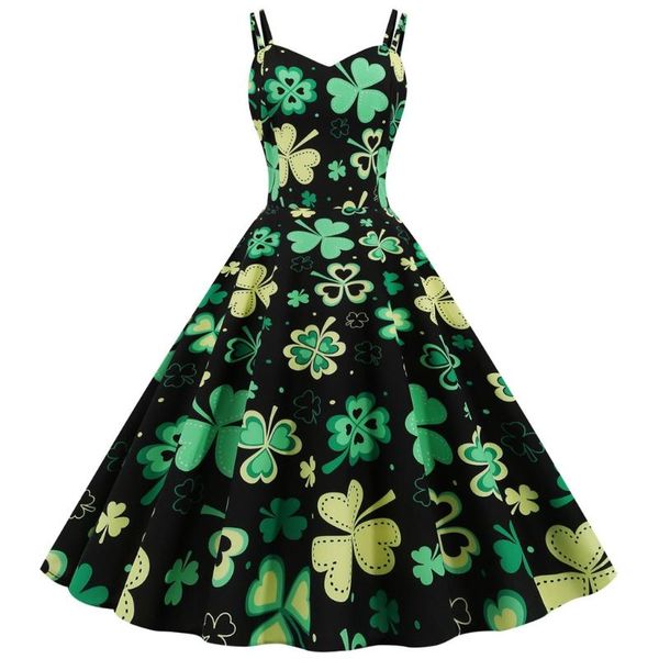 casual dresses shamrock pattern dress women elegant retro sleeveless evening prom big swing vestido festa #g3, Black;gray
casual dresses shamrock pattern dress women elegant retro sleeveless evening prom big swing vestido festa #g3, Black;gray